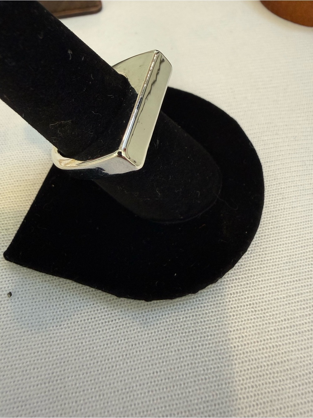 Sleek size 9 Rectangular unisex Silver Ring